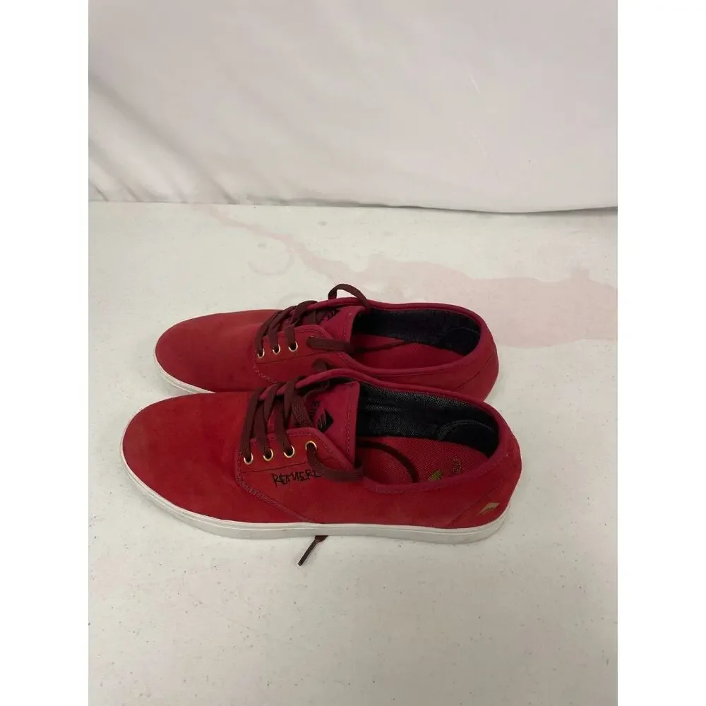 Emerica By Leo Romero Laced Low Top Skateboard Shoes Red Rouge Men's 9.5 w/ Box - Picture 8 of 11